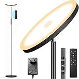 LED Stehlampe Deckenfluter, 3600LM 36W Super Hell Dimmbar Stehlampe Wohnzimmer 2700K-6500K Stufenloses Dimmen, Fernbedienung und Touch-Steuerung, Moderne Standleuchte für Wohnzimmer Schlafzimmer Bü