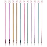 Coopay Tunesische Häkelnadeln Set, 11 Stück Bunt Aluminium Tunesische Stricknadeln Häkeln, Afghanische Häkelnadel Set für Anfänger, Häkel- und Stricker, 2,0-8,0 mm Leicht Tunesische Häk