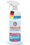 Patronus Schimmel-Entferner mit starker Tiefenwirkung [1000 ml] für Wand, Bad, Tapete & mehr - Effektives Anti Schimmel Spray mit Aktivchlor zum Schimmel entfernen Wand, Fugenreiniger Bad & F