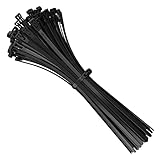 intervisio Kabelbinder Wiederverschließbar, 300mm x 7,6mm, 100 Stück, Schwarz, Wiederlösbar, Wiederverwendb