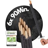 Panteer ® Fackeln für draußen - 6x90 Min - Made in Germany - Wachsfackeln - Fackeln für Fackelwanderung - Fackeln Kinder - Fackeln Garten - Mit H