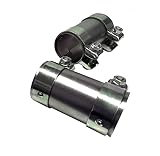 BLUETECH ROHRVERBINDER + Doppelschelle AUSPUFF ABGASANLAGE UNIVERSAL 125 mm Länge [Ø 56 mm] BOSAL NR 265-119, Silb