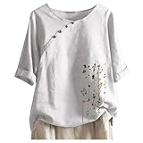 Musselin Bluse Damen Oversized Einfarbig Sommer Long Bluse Leinenbluse Oversize Langarm Modern Oberteile Long Shirt Elegant Hemdbluse Locker Langarmshirt Tuniken Cordhemd Jeansbluse #0514