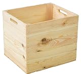 Kistenkolli Altes Land Holzkiste Aufbewahrungskiste Weinkiste Obstkiste Regalkiste Maße 33x37,5x32,5cm passend für alle Kallaxregale und Expidit Regal (NATUR)