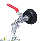 ZYXTLY IBC Container Zubehör - 1000l Wassertank mit Auslaufhahn, Regentonne Wasserfass mit Schwanenhals 3/4