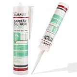 dubaust SAB24 Sanitärsilikon Basic elastisch dauernassbeständig schimmelresistent Bad Küche Dusche Feuchträume 300ml Kartusche (grau)