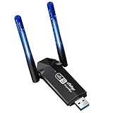 WLAN Stick für PC, Ortiny 1300Mbps USB 3.0 WLAN Adapter PC 2.4GHz/5GHz mit 5dBi Dual Band High Gain USB WLAN Antenna für PC/Desktop/Tablet/Laptop Kompatibel mit Windows 11/10/8/7/Vista/XP, Mac OS