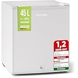 Stillstern Mini Kühlschrank E 45L mit Abtauautomatik, Schloss, Frostfach, Leise, Ideal für Küche, Büro, Schlafzimmer, Hotels und kleine Wohnungen Kühlschrank klein Minibar Getränkekühlschrank Weiß