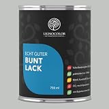 Lignocolor Buntlack glänzend (750 ml, Lichtgrau) | hochbeständiger Lack für Holz, Metall, Kunststoff & Kinderspielzeug