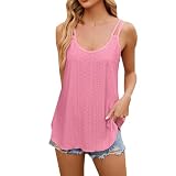 Spaghetti Top Damen Ärmellose Tanktops - Achselshirts Sommer Trägershirt Lässig Camisole Basic Tops Frauen Gerippt Bluse Locker Ob