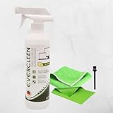 EVERCLEEN Screen Cleaner Pro 500ml mit Mikrofasertuch & Brillentuch - Umweltfreundlich & Vegan - Made in Germany für TV, PC, Laptop, Tablet, Displays, Brillen & Smartp