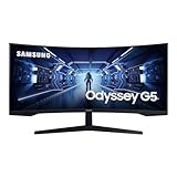 Samsung Gaming Monitor G5 C34G55TWWP, 34 Zoll, VA-Panel, UWQHD-Auflösung, AMD FreeSync Premium, Krümmung 1000R, Bildwiederholrate 165 Hz, Reaktionszeit 1 ms (MPRT), schw