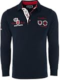 Carisma Langarm Poloshirt für Herren L, Blau 100% Baumwolle • Herren Langarmshirt mit Stickerei • Angenehmes Regular Fit Longsleeve 3433 Navy XXL