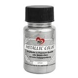 Ideen mit Herz Metallic Color | Hochwertige Acrylfarbe in Premium-Qualität mit Edlem Metallic-Glanz und Hoher Farbpigmentierung | 50 ml (Silber)