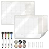 Lebenskompass® Flexiplan - Selbsthaftender Wochenplaner abwischbar - Whiteboard Planungstafel haftend auf allen glatten Oberflächen - undatierter Wandkalender Planer inkl. Sticker & S