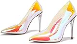 Cape Robbin Glaspuppe Klar Stiletto High Heels für Damen Slip On Sexy Schuhe mit spitz zulaufendem Zehenbereich, (ice), 38.5 EU