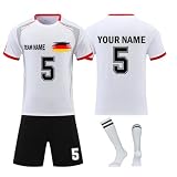 Generisch Fußball Trikots mit Namen Nummer Logo Jungen, 2024 Neue Fußball Trikot, Personalisierte Fussball Trikot Shorts Sockens S