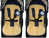 KIWA Echt Lammfell Einlage für Kinderwagen Buggy Baby Bett Kinderbett medizinisch gegerbtes Merino Schaffell (Packung mit 2)