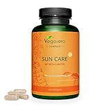 SUN CARE KOMPLEX Vegavero® | 180 Kapseln | Bräunungskapseln | Beta Carotin, Vitamin E, Olivenblattextrakt, Tyrosin, Lycopin, Zink, Kupfer | VEGAN & Ohne Z