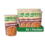Knorr Big Pot Pasta Snack Bolognese leckere Instant Nudeln fertig in nur 5 Minuten 8 x 88 g