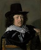 RZHRHJES Kunstwerk Bilder Leinwand Kunst Gemälde Leinwand Malerei Poster Porträt eines jungen Mannes von Frans Hals Leinwand Wandbild für Heimdekoration 60x90