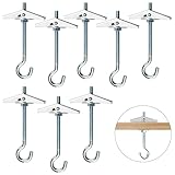 guangyuan 8 Stück Federklappdübel M4x90mm Hakendübel Decke Verzinkung Kippdübel mit Haken Deckenhaken Set für Hängende Pflanzen Hohlraumdübel Gipskarton Deckenmontage Wandbefestigung