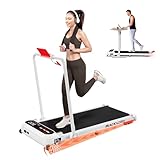 BLACK LORD Laufband X7, Untertisch Walking Pad, 3,0PS leiser Motor, 130kg Belastung, Bluetooth Tracking, 3 Neigungsstufen, rutschfeste Lauffläche,mit Griff, Weiß
