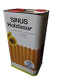 Burtex - Sinus Holzlasur 5l - Farbe: Teak - Holzlasur innen & außen - Seidenmatt - Holzlasur für Balkon, Vordach, Gartenhaus, Zaun oder G