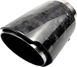 Auspuffspitze Auspuffrohr Universal Auto gerade Kante glänzend geschmiedete Kohlefaser Auspuff Schalldämpfer Spitze Auspuff Endrohr Endrohr Spitze Endrohr(In 57mm Out 89mm)