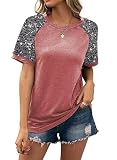Damen-T-Shirt mit Pailletten, kurzärmelig, modisch, glitzernd, Pailletten, Party, Tops, Glitzer, Sommer, Strand, Urlaub, T-Shirt, Print-2, M