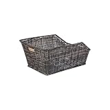 Basil Cento Fahrradkorb – Hinterrad – Rattan Look – wetterfest – Kunststoff – 41 x 25 x 11 cm– B