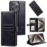 Handyhülle für Samsung Galaxy S8 Hülle Klappbar RFID-Schutz Kartenfach Flip Case Stoßfeste Schutzhülle Klapphülle PU Leder Lederhülle für Samsung Galaxy S8,schw