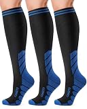 CAMBIVO Kompressionsstrümpfe Damen Herren 3 Paar, Stützstrümpfe, Compression Socks, Kompressionssocken, Thrombosestrümpfe für Erholung, Laufen, Reise, Shifahren, Schwangerschaft, Alltag