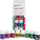 Mont Marte Stoffmalfarben Waschfest mit Premium Qualität - 8 Farben Set x 20 mL -Textilfarben Ideal für T-Shirts, Kleider, Jeans und alle S