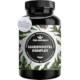 Mariendistel Artischocke Löwenzahn Komplex - Hochwertiger 4-fach Komplex mit Desmodium - Mariendistelextrakt hochdosiert mit 80% Silymarin - 120 vegane Kapseln - Laborgeprü