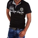 Celucke Polohemd Besticken Poloshirt Herren Mit Coole Print, Männer Polo Hemd Shirt Kurzarm Basic T-Shirt Freizeit Polohemden Kurzarmhemd Herrenhemden Sweatshirt Kurzarmshirt (Schwarz,XL)