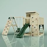 PolarPlay Spielturm Freja aus Holz in Grün,