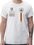 T-Shirt Herren - 2024 Fussball EM Fanartikel - Deutschland WM Trikot Farben - S - Weiß - fußball Tshirt fußball-Fanartikel Germany t Shirt deutschlandtrikot fußballtrikot Europ