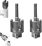 PVC Rohrgewindeschneider Set, 1/2' und 3/4' Rohrgewindeschneidwerkzeug, Innen und Außengewindeschneidwerkzeug für PVC Rohre, Pipe Thread Maker Tool, Doppelkopf Design (C)