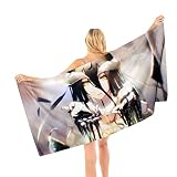 Jilijia Overlord Strandtuch, Eulenkleid/Albedo Strandtuch, schnell trocknend, Badetücher, Mikrofaser, weiches Cartoon-Druck, Strand-B