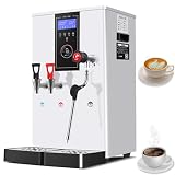 Kommerzieller Dampfmilchaufschäumer, 3000-W-Edelstahl-Elektro-Milchschaummaschine, Vollautomatisch, 20-Liter-Doppelköpfe Mit Präziser Heiß- Und Kalttemperaturregelung, Für Café, M
