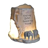 Cello Elefant Teelichtbrenner - First My Sister, Forever My Friend Porzellan Dekor Wachsschmelzbrenner & Ölbrenner Schwester Geschenke Elefant Wachsbrenner Elefant Geschenke für Frauen Geschenke fü