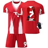 Fußball Trikot Set für Kinder, 2025/26 New 𝐵𝑎𝑦𝑒𝑟𝑛 Trikot Kinder, Heim/Auswärts Fußballtrikot, Geschenk für Fußballfans, Schnell Trocknendes Atmungsaktives Fußballtrikot Mit Schienb