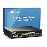 8 Port 10G SFP+ Ethernet Switch Managed, with 8X 10Gb SFP+ Port, NICGIGA 10Gbps L3 Smart Managment SFP Network Switch, Link Aggregation, VLAN, QoS, ACL, Easy for 10G Router/AP/NAS/PC/NIC