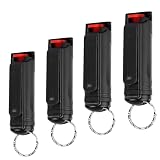 4 Stück Pfefferspray Schlüsselanhänger, 20ml Pfefferspray Selbstverteidigung Mit Schlüsselring, Pfefferspray & Ko-Spray, Leichter Bedienen Verteidigungs Waffen für Frauen, Kinder, M