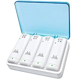 TechKen Wii Akku Ladegerät Set,Wii Remote Controller Ladestation Docking Station Wii Charger Mit 4 x2800MAH Akkus Wiederaufladbaren (Akku Ladegerät)