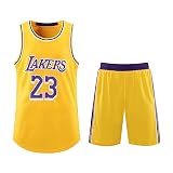 FTRGHNY Laker Trikot Kinder Laker Jersey Laker Trikot Herren Laker Trikot Set Laker Tshirt Basketball Trikot Set Laker Trikot Kinder Basketball Trikot Herren 23 Trikot B2