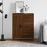 KLYEON Sideboard Braun Eichen-Optik 69,5x34x90 cm Holzwerkstoff,Klassisches Sideboard mit viel Stauraum ideal für Ihr Zuhause Diele & Flur Möb