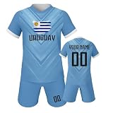 Kinder Fußball Triko Set 2025/26 Nationalmannschaft Trikot Jungen Mädchen Personalisiertes Namen Nummer Fan Outfit Fußball T Shirt Shorts Set Trainingstrikots Geschenk