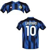 Offizielles Lautaro Martinez Inter Trikot 2023-24 Kinder Herren Erwachsene autorisierte Nachbildung El Toro 10 Home, Schwarzblau, L